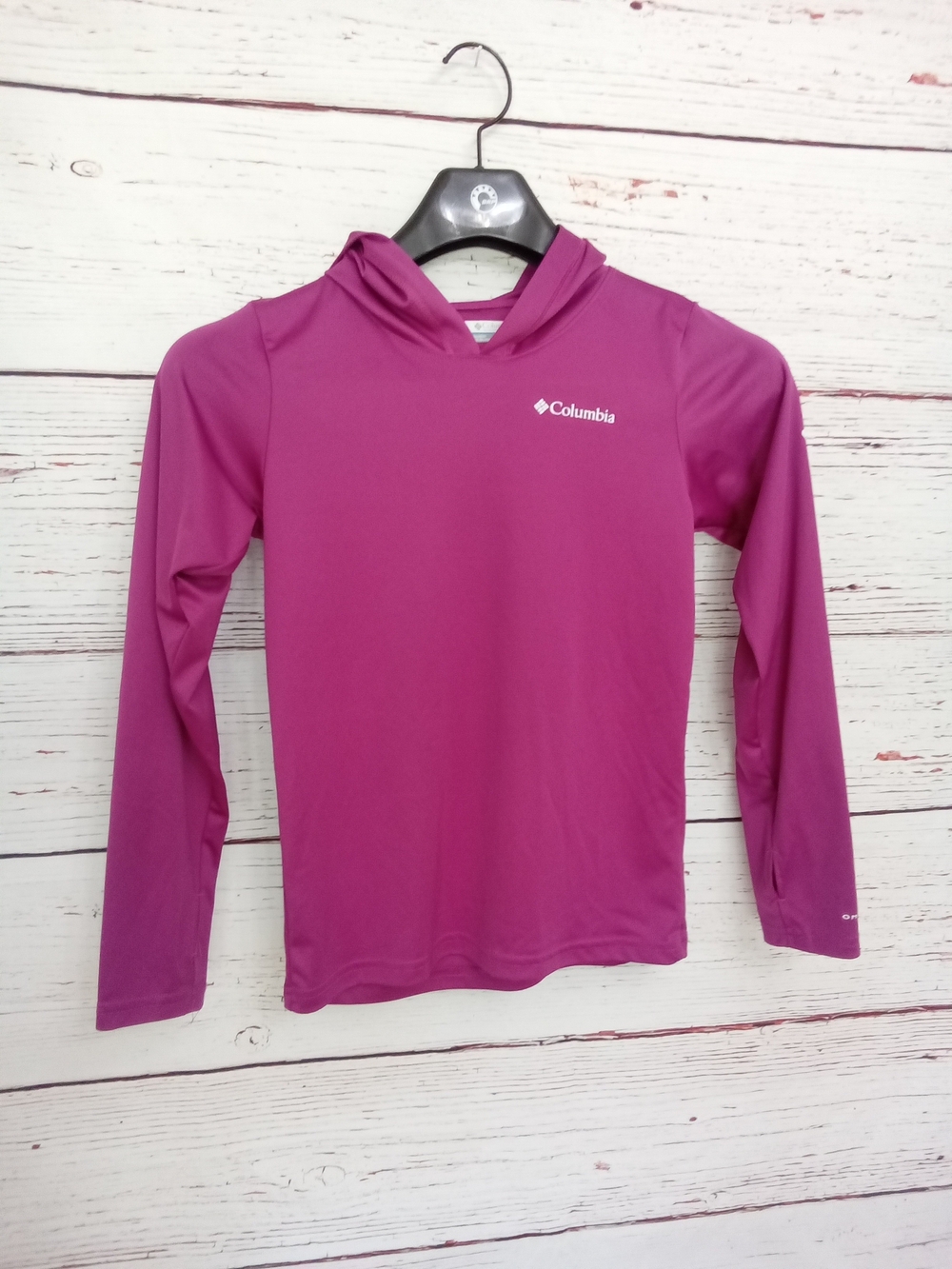 Columbia Kids Fork Stream Hooded Sun Shirt Purple M 10-12